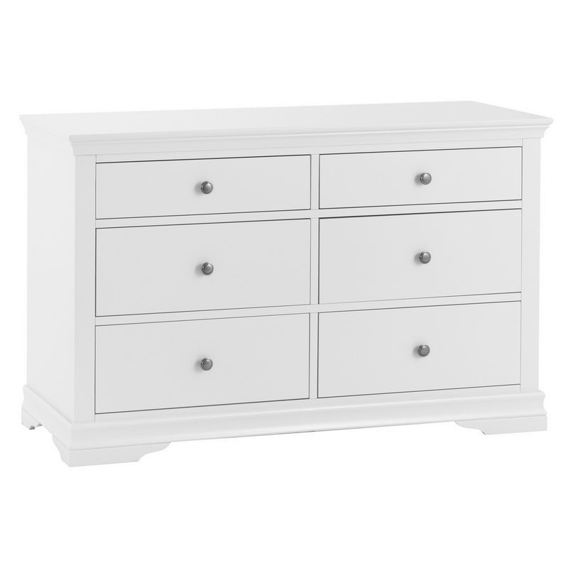 Swafield White & Pine Chest Of 6 Drawers